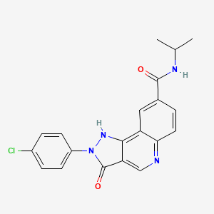 2-(4-Chlorophenyl)-3-oxo-N-propan-2-yl-1H-pyrazolo[4,3-c]quinoline-8-carboxamide