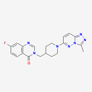 7-Fluoro-3-[[1-(3-methyl-[1,2,4]triazolo[4,3-b]pyridazin-6-yl)piperidin-4-yl]methyl]quinazolin-4-one