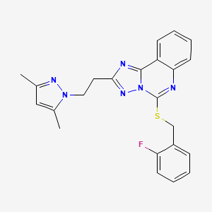 2-[2-(3,5-Dimethylpyrazol-1-yl)ethyl]-5-[(2-fluorophenyl)methylsulfanyl]-[1,2,4]triazolo[1,5-c]quinazoline