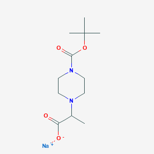 molecular formula C12H21N2NaO4 B2930643 Sodium 2-[4-(tert-butoxycarbonyl)piperazin-1-YL]propanoate CAS No. 2197052-38-1