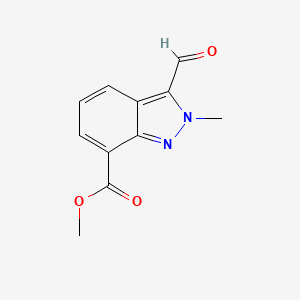 molecular formula C11H10N2O3 B2930649 Methyl 3-formyl-2-methylindazole-7-carboxylate CAS No. 2402829-86-9
