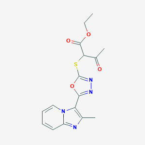 Ethyl 2-{[5-(2-methylimidazo[1,2-a]pyridin-3-yl)-1,3,4-oxadiazol-2-yl]sulfanyl}-3-oxobutanoate