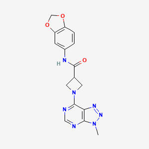 N-(benzo[d][1,3]dioxol-5-yl)-1-(3-methyl-3H-[1,2,3]triazolo[4,5-d]pyrimidin-7-yl)azetidine-3-carboxamide