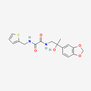 molecular formula C17H18N2O5S B2930655 N1-(2-(苯并[d][1,3]二氧杂环-5-基)-2-羟基丙基)-N2-(噻吩-2-基甲基)草酰胺 CAS No. 1396798-51-8