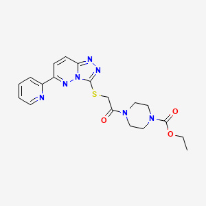 Ethyl 4-(2-((6-(pyridin-2-yl)-[1,2,4]triazolo[4,3-b]pyridazin-3-yl)thio)acetyl)piperazine-1-carboxylate