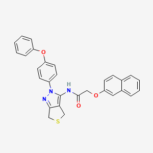 2-(naphthalen-2-yloxy)-N-(2-(4-phenoxyphenyl)-4,6-dihydro-2H-thieno[3,4-c]pyrazol-3-yl)acetamide