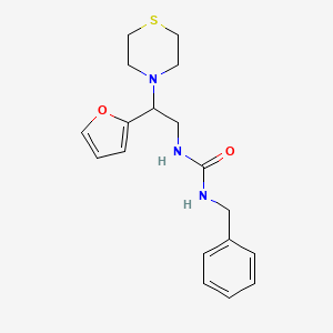 molecular formula C18H23N3O2S B2930669 1-Benzyl-3-(2-(furan-2-yl)-2-thiomorpholinoethyl)urea CAS No. 2034567-53-6