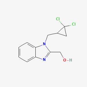 molecular formula C12H12Cl2N2O B2930675 [1-[(2,2-Dichlorocyclopropyl)methyl]benzimidazol-2-yl]methanol CAS No. 637745-67-6