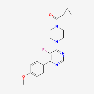 Cyclopropyl-[4-[5-fluoro-6-(4-methoxyphenyl)pyrimidin-4-yl]piperazin-1-yl]methanone