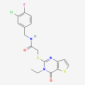 N-(3-chloro-4-fluorobenzyl)-2-[(3-ethyl-4-oxo-3,4-dihydrothieno[3,2-d]pyrimidin-2-yl)sulfanyl]acetamide