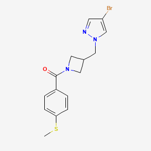 4-bromo-1-({1-[4-(methylsulfanyl)benzoyl]azetidin-3-yl}methyl)-1H-pyrazole