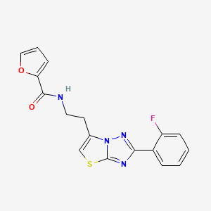 molecular formula C17H13FN4O2S B2930697 N-(2-(2-(2-fluorophenyl)thiazolo[3,2-b][1,2,4]triazol-6-yl)ethyl)furan-2-carboxamide CAS No. 895790-15-5