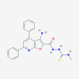 molecular formula C22H19N5O2S B293070 2-[(3-amino-4,6-diphenylfuro[2,3-b]pyridin-2-yl)carbonyl]-N-methylhydrazinecarbothioamide 