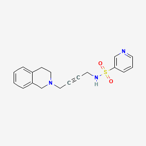 molecular formula C18H19N3O2S B2930700 N-(4-(3,4-dihydroisoquinolin-2(1H)-yl)but-2-yn-1-yl)pyridine-3-sulfonamide CAS No. 1396816-07-1