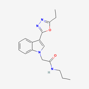molecular formula C17H20N4O2 B2930703 2-[3-(5-ethyl-1,3,4-oxadiazol-2-yl)-1H-indol-1-yl]-N-propylacetamide CAS No. 1171369-87-1