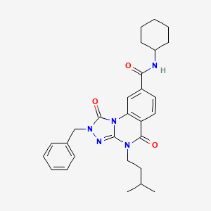 2-benzyl-N-cyclohexyl-4-isopentyl-1,5-dioxo-1,2,4,5-tetrahydro-[1,2,4]triazolo[4,3-a]quinazoline-8-carboxamide