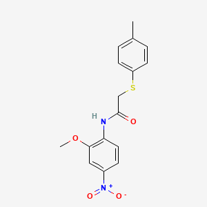 molecular formula C16H16N2O4S B2930709 N-(2-methoxy-4-nitrophenyl)-2-(p-tolylthio)acetamide CAS No. 885910-37-2