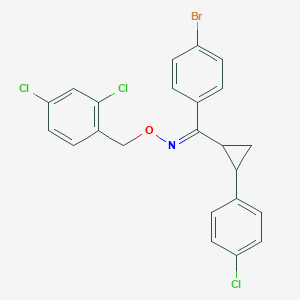 molecular formula C23H17BrCl3NO B2930713 (4-bromophenyl)[2-(4-chlorophenyl)cyclopropyl]methanone O-(2,4-dichlorobenzyl)oxime CAS No. 338749-09-0