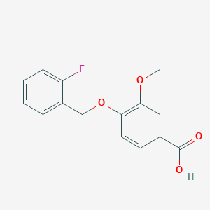 molecular formula C16H15FO4 B2930714 3-Ethoxy-4-[(2-fluorobenzyl)oxy]benzoic acid CAS No. 938235-77-9