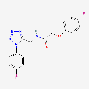 molecular formula C16H13F2N5O2 B2930717 2-(4-氟苯氧基)-N-((1-(4-氟苯基)-1H-四唑-5-基)甲基)乙酰胺 CAS No. 897623-61-9