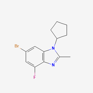 molecular formula C13H14BrFN2 B2930721 6-溴-1-环戊基-4-氟-2-甲基-1H-苯并[d]咪唑 CAS No. 1231930-36-1