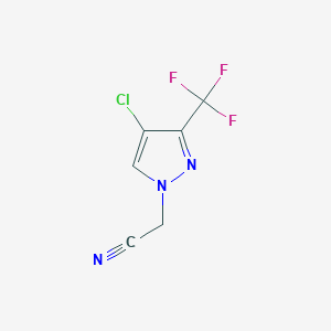 molecular formula C6H3ClF3N3 B2930735 [4-chloro-3-(trifluoromethyl)-1H-pyrazol-1-yl]acetonitrile CAS No. 1006471-49-3