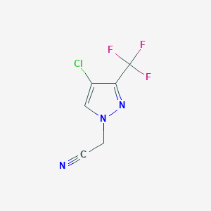 molecular formula C6H3ClF3N3 B2930735 2-(4-Chloro-3-(trifluoromethyl)-1H-pyrazol-1-yl)acetonitrile CAS No. 1006471-49-3