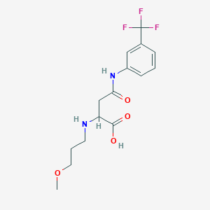 molecular formula C15H19F3N2O4 B2930753 2-(3-Methoxypropylamino)-4-oxo-4-[3-(trifluoromethyl)anilino]butanoic acid CAS No. 1037728-87-2