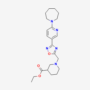 Ethyl 1-({3-[6-(1-azepanyl)-3-pyridyl]-1,2,4-oxadiazol-5-yl}methyl)-3-piperidinecarboxylate