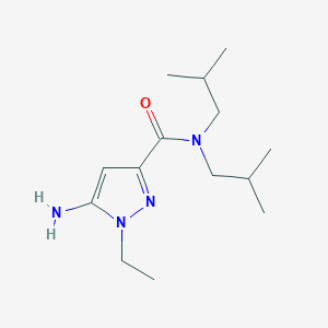 molecular formula C14H26N4O B2930763 5-amino-1-ethyl-N,N-diisobutyl-1H-pyrazole-3-carboxamide CAS No. 1856030-22-2