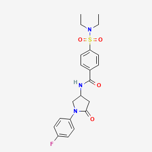 molecular formula C21H24FN3O4S B2930768 4-(N,N-二乙基磺酰氨基)-N-(1-(4-氟苯基)-5-氧代吡咯烷-3-基)苯甲酰胺 CAS No. 896296-73-4