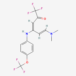 (3E,5E)-6-(dimethylamino)-1,1,1-trifluoro-4-[4-(trifluoromethoxy)anilino]-3,5-hexadien-2-one
