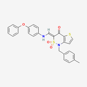(Z)-1-(4-methylbenzyl)-3-(((4-phenoxyphenyl)amino)methylene)-1H-thieno[3,2-c][1,2]thiazin-4(3H)-one 2,2-dioxide