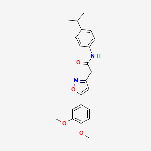 molecular formula C22H24N2O4 B2930786 2-(5-(3,4-dimethoxyphenyl)isoxazol-3-yl)-N-(4-isopropylphenyl)acetamide CAS No. 952961-85-2