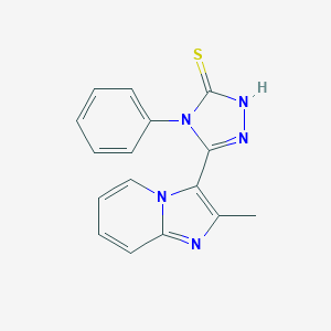 molecular formula C16H13N5S B293080 5-(2-methylimidazo[1,2-a]pyridin-3-yl)-4-phenyl-2,4-dihydro-3H-1,2,4-triazole-3-thione 