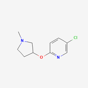 molecular formula C10H13ClN2O B2930804 5-氯-2-[(1-甲基吡咯烷-3-基)氧基]吡啶 CAS No. 2199367-53-6