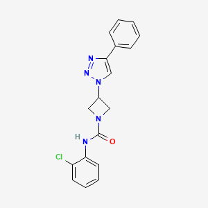molecular formula C18H16ClN5O B2930806 N-(2-chlorophenyl)-3-(4-phenyl-1H-1,2,3-triazol-1-yl)azetidine-1-carboxamide CAS No. 1903542-83-5