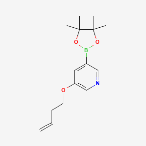 molecular formula C15H22BNO3 B2930807 3-(but-3-en-1-yloxy)-5-(tetramethyl-1,3,2-dioxaborolan-2-yl)pyridine CAS No. 2246874-52-0