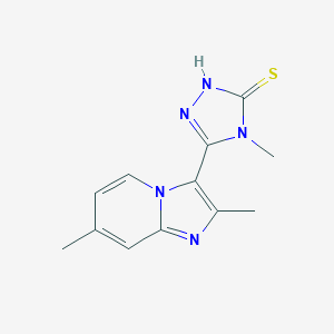molecular formula C12H13N5S B293081 5-(2,7-dimethylimidazo[1,2-a]pyridin-3-yl)-4-methyl-2,4-dihydro-3H-1,2,4-triazole-3-thione 