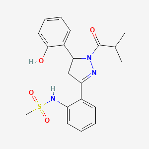 molecular formula C20H23N3O4S B2930810 N-(2-(5-(2-羟基苯基)-1-异丁酰-4,5-二氢-1H-吡唑-3-基)苯基)甲磺酰胺 CAS No. 927073-06-1
