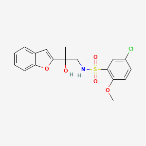 N-(2-(benzofuran-2-yl)-2-hydroxypropyl)-5-chloro-2-methoxybenzenesulfonamide