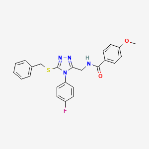 N-[[5-benzylsulfanyl-4-(4-fluorophenyl)-1,2,4-triazol-3-yl]methyl]-4-methoxybenzamide