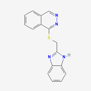 molecular formula C16H12N4S B2930834 1-(1H-benzimidazol-2-ylmethylsulfanyl)phthalazine CAS No. 710286-70-7