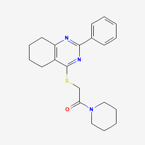 2-((2-Phenyl-5,6,7,8-tetrahydroquinazolin-4-yl)thio)-1-(piperidin-1-yl)ethanone