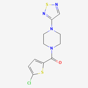 molecular formula C11H11ClN4OS2 B2930845 1-(5-Chlorothiophene-2-carbonyl)-4-(1,2,5-thiadiazol-3-yl)piperazine CAS No. 2097921-46-3
