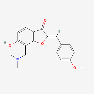molecular formula C19H19NO4 B2930847 (Z)-7-((dimethylamino)methyl)-6-hydroxy-2-(4-methoxybenzylidene)benzofuran-3(2H)-one CAS No. 869077-11-2