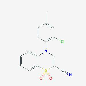 molecular formula C16H11ClN2O2S B2930857 4-(2-chloro-4-methylphenyl)-1,1-dioxo-4H-1lambda6,4-benzothiazine-2-carbonitrile CAS No. 1206993-63-6