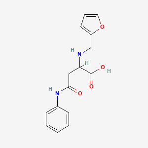 molecular formula C15H16N2O4 B2930858 4-Anilino-2-(furan-2-ylmethylamino)-4-oxobutanoic acid CAS No. 1026765-73-0