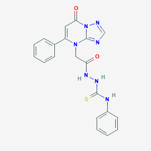 molecular formula C20H17N7O2S B293086 2-[(7-oxo-5-phenyl[1,2,4]triazolo[1,5-a]pyrimidin-4(7H)-yl)acetyl]-N-phenylhydrazinecarbothioamide 