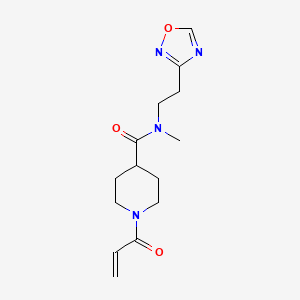 molecular formula C14H20N4O3 B2930863 N-Methyl-N-[2-(1,2,4-oxadiazol-3-yl)ethyl]-1-prop-2-enoylpiperidine-4-carboxamide CAS No. 2361861-88-1